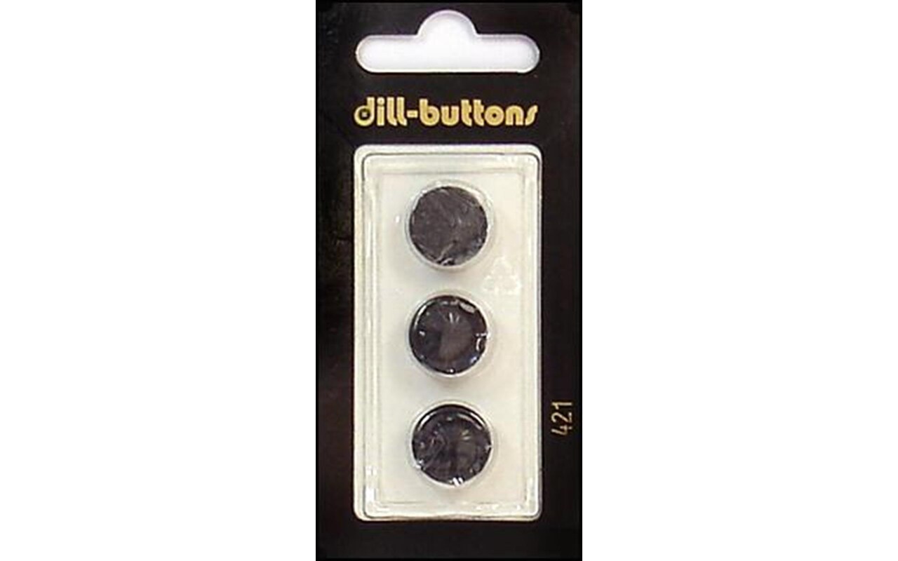 Dill Buttons 13mm 3pc Shank Black